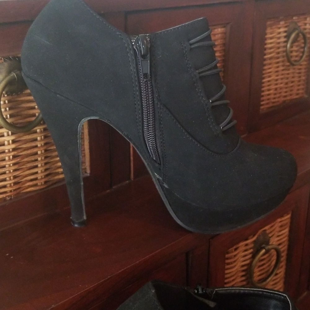 Top Moda Black Ankle Boots Size 5 - Picture 4 of 8